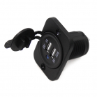 Панель с двойным USB разъемом и подсветкой NEKEKE 12-24V, DS2213
